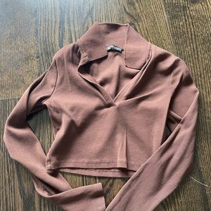 Zara never worn long sleeve Brown shirt with